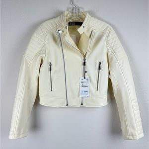 Zara Off White Motor Jacket